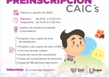 Del 1 al 16 de febrero preinscripciones para los jardines de niños del DIF Uruapan
