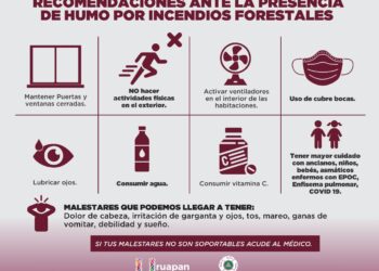 Fuerte Incendio forestal azota localidades del Sur de Uruapan