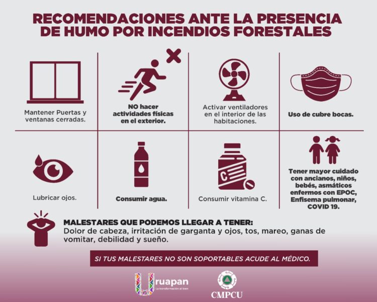 Fuerte Incendio forestal azota localidades del Sur de Uruapan