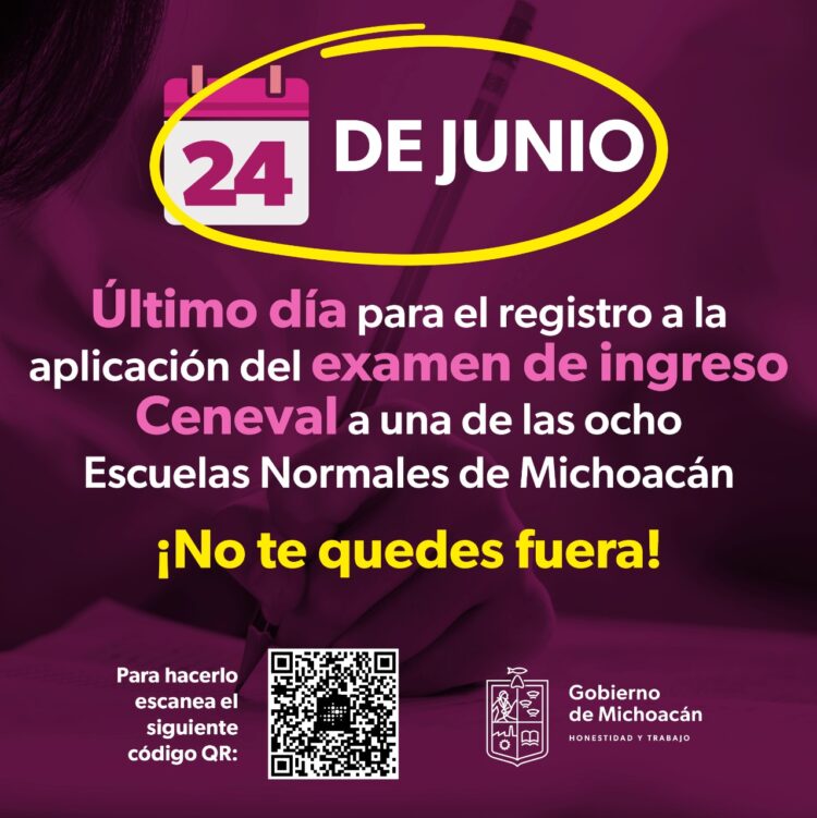 24 de junio, el nuevo plazo de registro al examen Ceneval para entrar a Normales