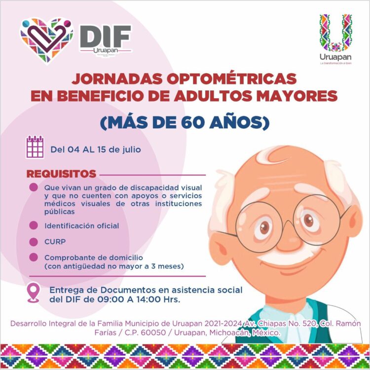 Promueve el DIF Uruapan la salud visual entre adultos mayores en este municipio