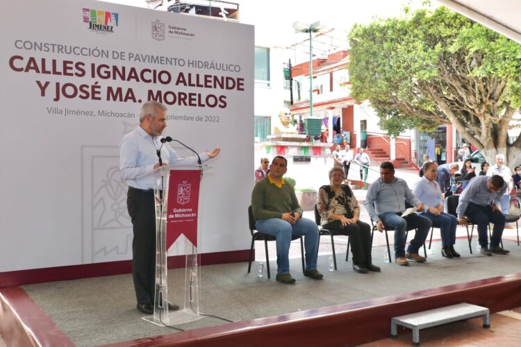 Inaugura Bedolla obras en Villa Jiménez