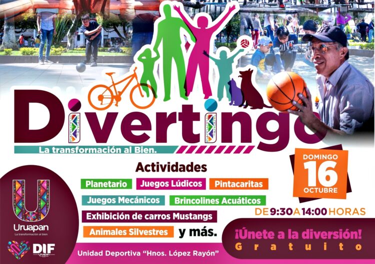 Llega Divertingo a la Unidad Deportiva Hermanos López Rayón de Uruapan