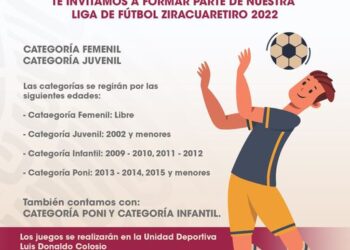 Intégrate ya a los equipos de futbol de Ziracuaretiro que organiza el municipio