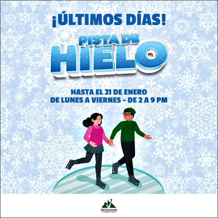 Aprovecha la pista de hielo en Pátzcuaro