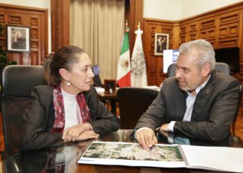 Bedolla y Sheinbaum evalúan proyecto de cablebús para movilidad de Uruapan