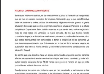 Lo único seguro en Michoacán es la inseguridad: Colegio de Abogados