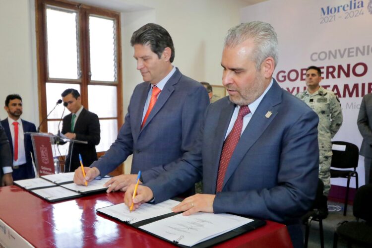 Gobiernos de Michoacán y Morelia firman convenio para seguridad
