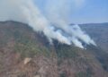 Atiende Gobierno de Michoacán incendio forestal en Madero de manera oportuna