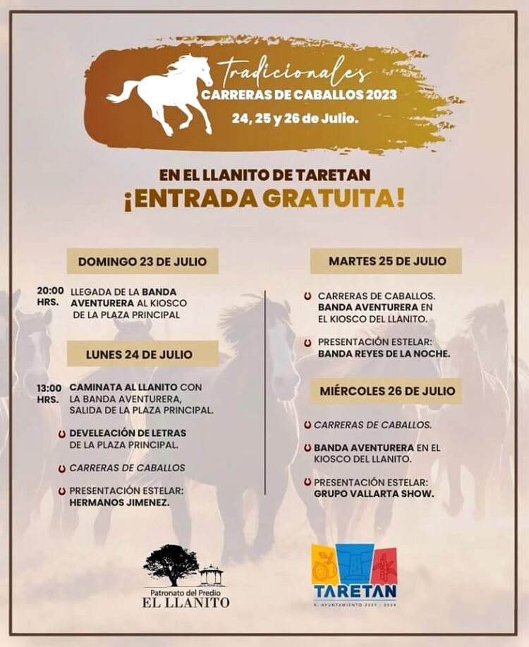 Vamos a Taretan a las carreras de cuacos 2023 en el predio El Llanito