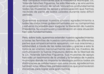 Regresa con bien Yolanda Sánchez, presidenta de Cotija, a sus labores
