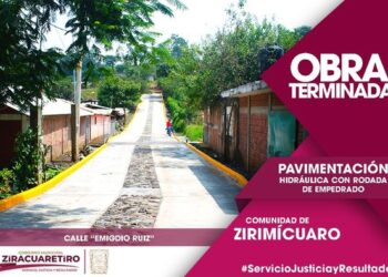 Continúa con la pavimentación de calles el Gobierno Municipal de Ziracuaretiro