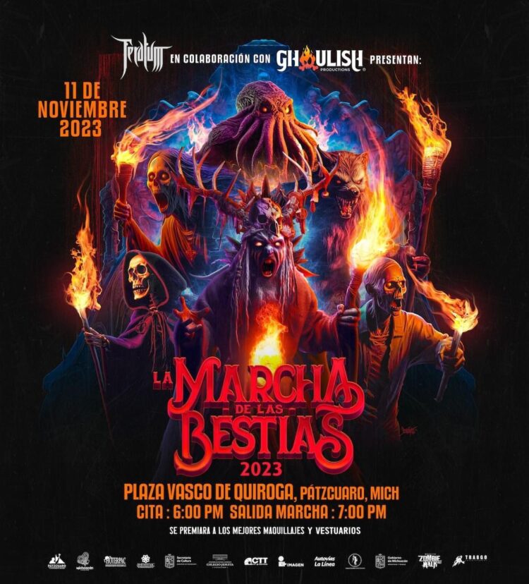 La marcha más terrorífica en Pátzcuaro
