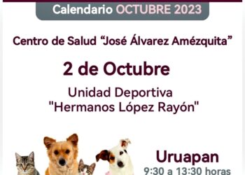 Hoy, vacunación gratuita de mascotas, en la Unidad Deportiva de Uruapan