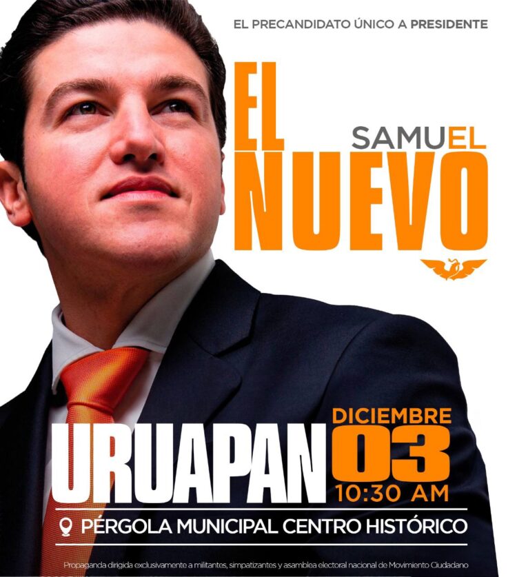 El domingo, Samuel García en Uruapan