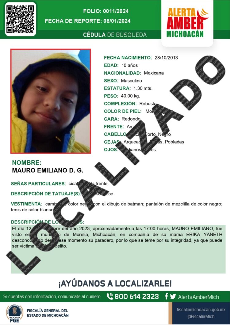 Alertas Amber e Alba, localizadas por Fiscalia del Estado