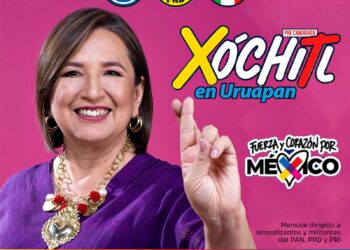 Xóchitl, este lunes en el centro de Uruapan
