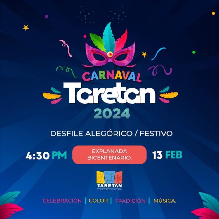 Anuncia Taretan Desfile por Carnaval 2024