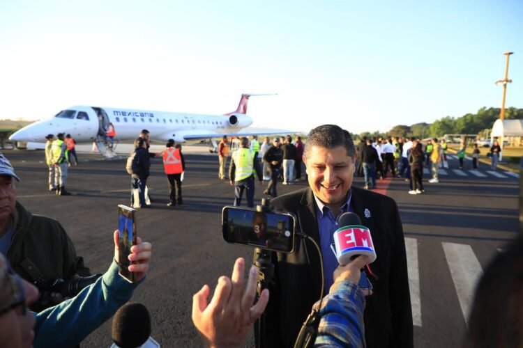 Primer vuelo de Mexicana de Aviación a Uruapan aterrizó hoy, 2 de febrero 2024