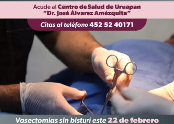 Realizará Secretaría de Salud vasectomías gratuitas en Uruapan el jueves 22 febrero