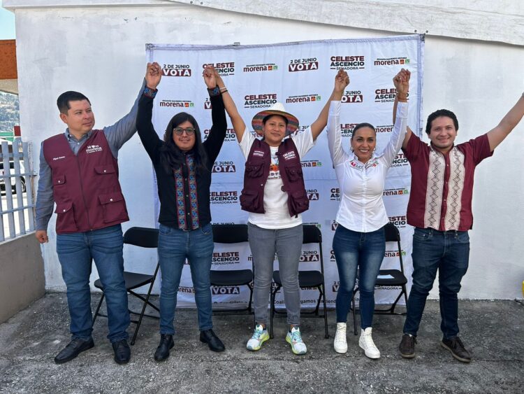 Llama Celeste Ascencio a michoacanos a votar por Morena, 5 de 5, el 2 de junio
