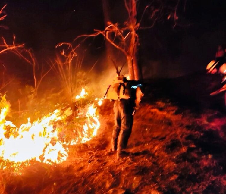 Realizan en Uruapan la tercera fase de quema controlada en el Cerro de la Cruz