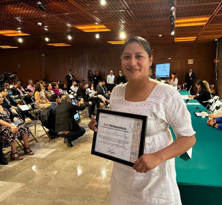 Galardonan a Celeste Ascencio por alta productividad en Cámara de Diputados
