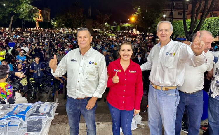 La coalición triunfadora recibe el respaldo de cientos de ciclistas uruapenses