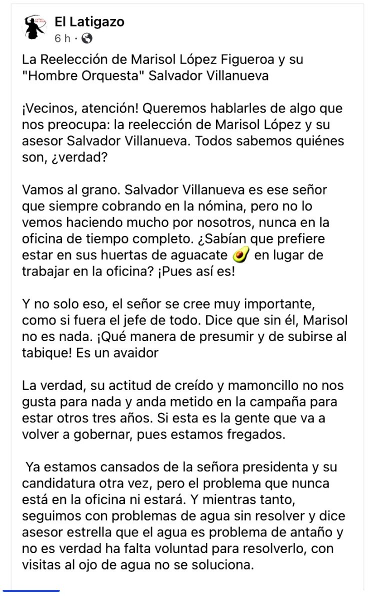 Las fechorías de Marisol López Figueroa con la nómina municipal de Tingambato