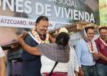 Autoridades municipales y estatales entregaron viviendas en media docena de localidades rurales de Pátzcuaro