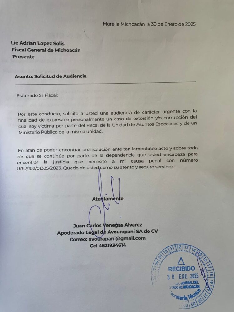 Denuncia agucatero a funcionarios de Fiscalía de Michoacán por corrupción; ya fueron separados del cargo