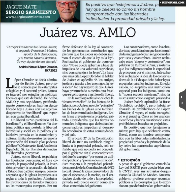 El respeto al derecho ajeno, es la paz: BJ