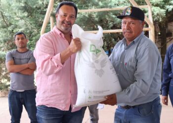 Fortalece Julio Arreola campo patzcuarense con fertilizante municipalizado