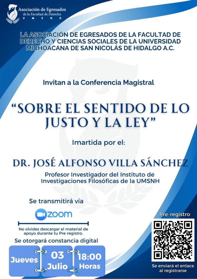 Invita ASEFADE a conferencia magistral sobre el sentido de lo justo y la ley