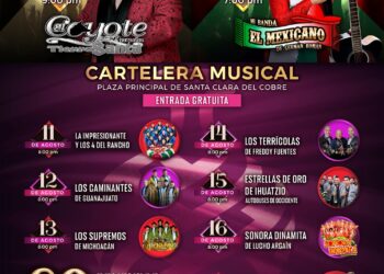 Cartelera Musical de la Feria de Santa Clara del Cobre 2025