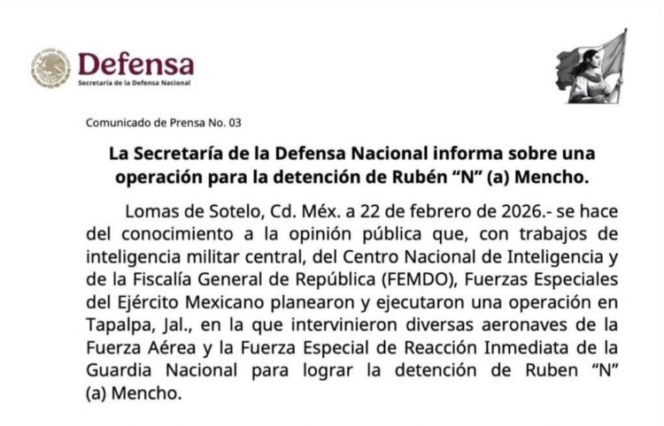 ¡¡ Comunicado Oficial: Secretaría de Defensa Nacional !!