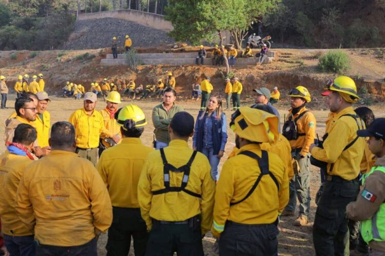 Da seguimiento y coordinación Dayana Pérez al incendio forestal en Copándaro