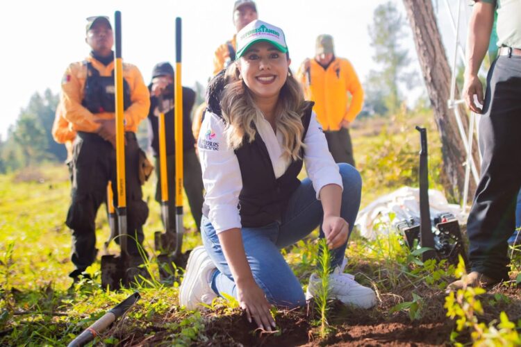 Inicia Dayana Pérez campaña Reforestando Salvador Escalante