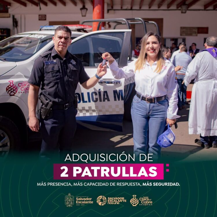 Fortalece Dayana Pérez seguridad de Salvador Escalante con nuevas patrullas