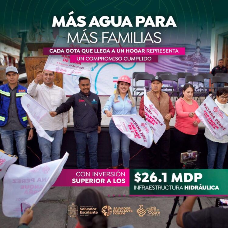 Más de 26 millones de pesos para fortalecer agua potable en Salvador Escalante