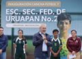 Inaugura Bedolla 5 canchas de futbol 7 en secundarias de Uruapan